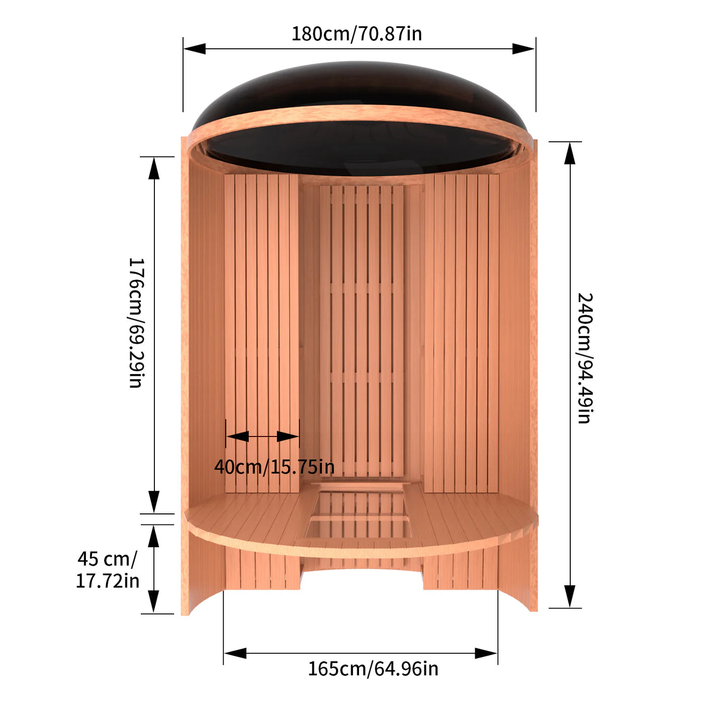 Outdoor Barrel Sauna Panoroof