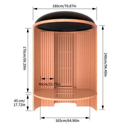 Outdoor Barrel Sauna Panoroof