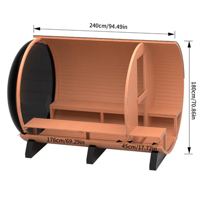 Outdoor Barrel Sauna Panoroof