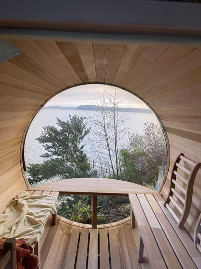 Outdoor Barrel Sauna Panoroof