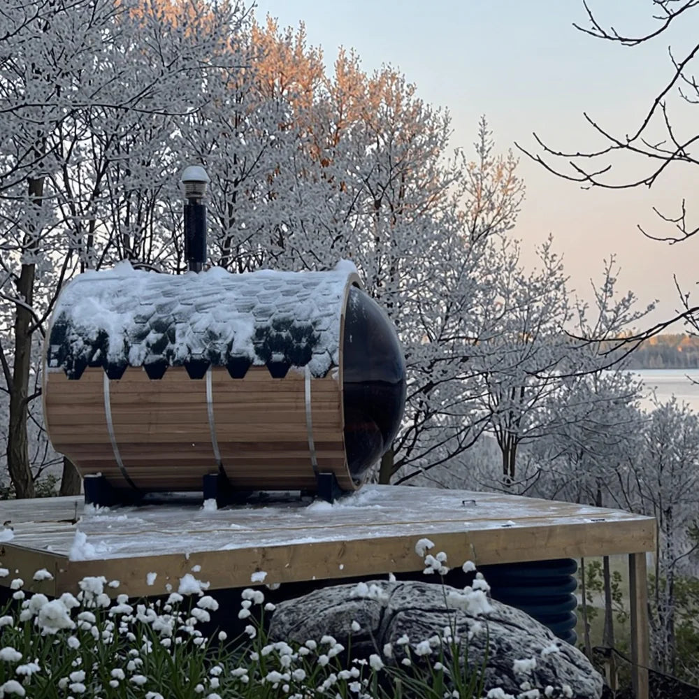 Outdoor Barrel Sauna Panoroof
