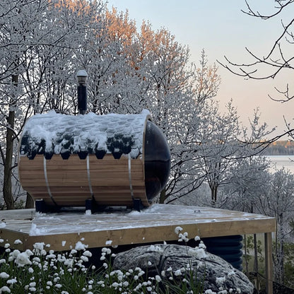 Outdoor Barrel Sauna Panoroof