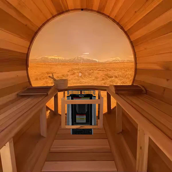 Outdoor Barrel Sauna Panoroof