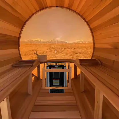 Outdoor Barrel Sauna Panoroof