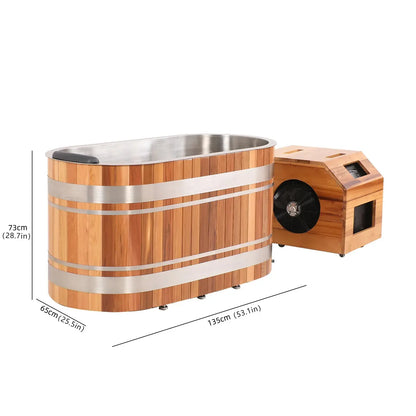 Stillwater Series U-Shaped Red Cedar Ice Bath Tub