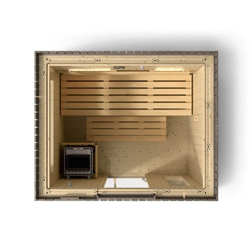 C2 Weathered Grey Outdoor Sauna