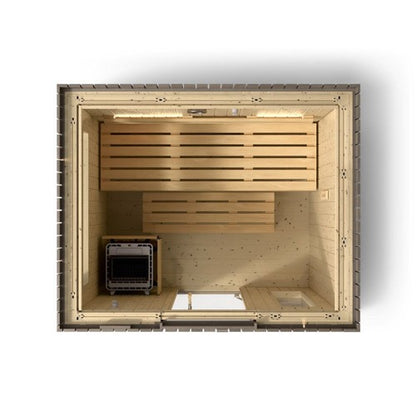 C2 Weathered Grey Outdoor Sauna
