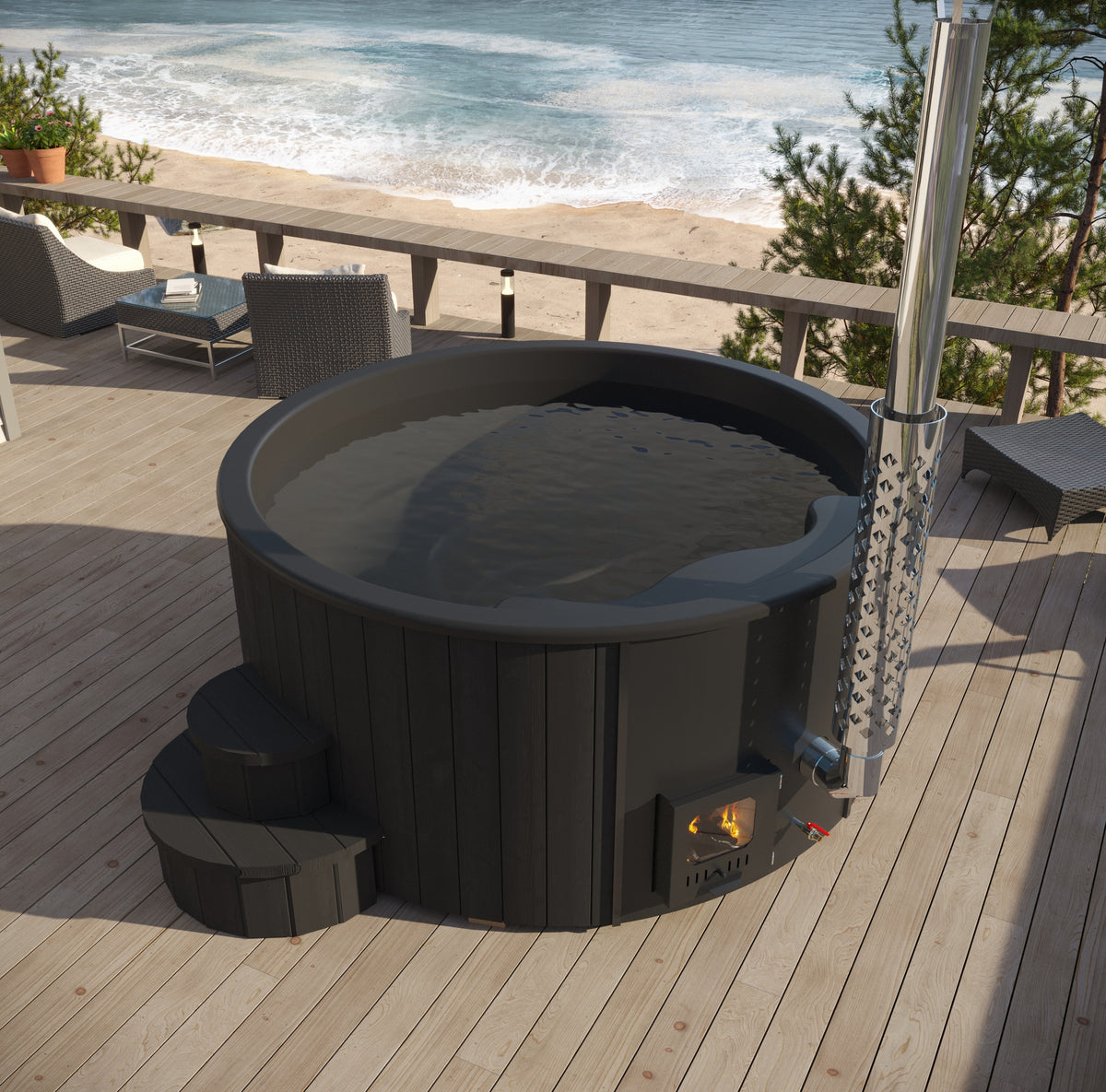 S4B Wood-Fired Outdoor Hot Tub