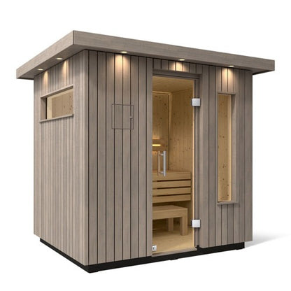 C2 Weathered Grey Outdoor Sauna